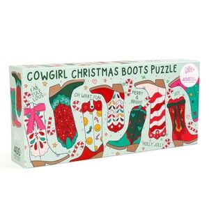 Cowgirl Christmas Boots Puzzle - 400 Pieces